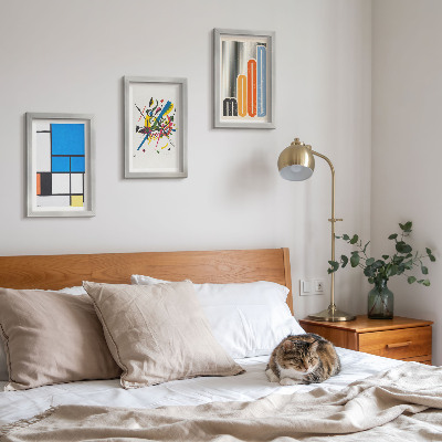 Juego de 3 cuadros decorativos Composiciones modernas abstractas con formas geométricas