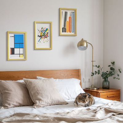 Juego de 3 cuadros decorativos Composiciones modernas abstractas con formas geométricas