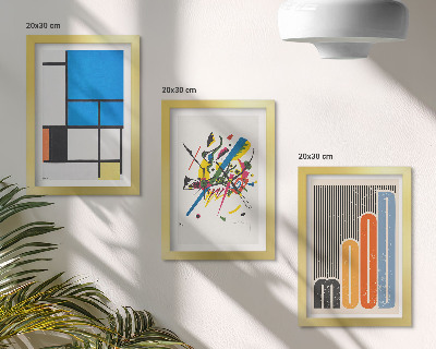 Juego de 3 cuadros decorativos Composiciones modernas abstractas con formas geométricas