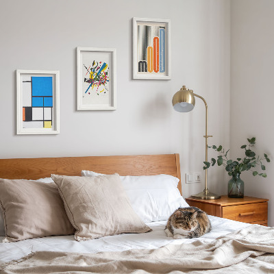 Juego de 3 cuadros decorativos Composiciones modernas abstractas con formas geométricas