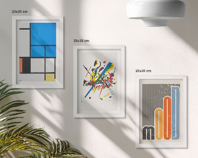 Juego de 3 cuadros decorativos Composiciones modernas abstractas con formas geométricas