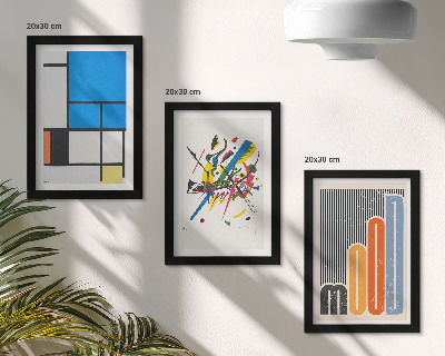 Juego de 3 cuadros decorativos Composiciones modernas abstractas con formas geométricas
