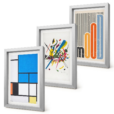 Juego de 3 cuadros decorativos Composiciones modernas abstractas con formas geométricas