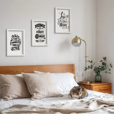 Juego de 3 cuadros decorativos con frases sobre la familia, el amor y el hogar