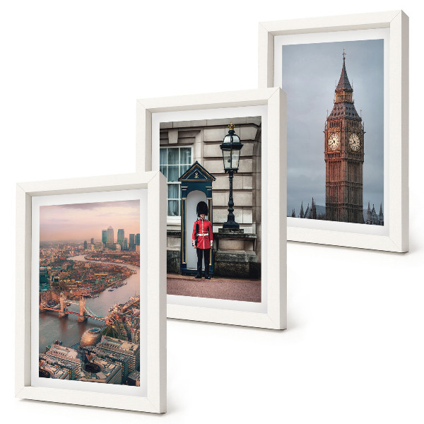 Juego de 3 cuadros decorativos Vistas de Londres con el puente y el Big Ben.