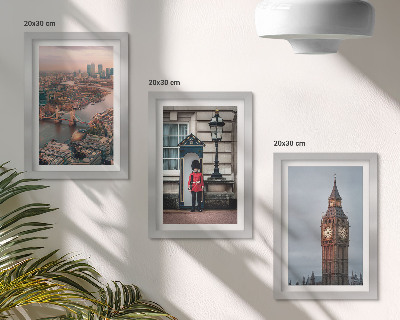 Juego de 3 cuadros decorativos Vistas de Londres con el puente y el Big Ben.