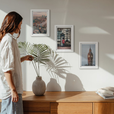 Juego de 3 cuadros decorativos Vistas de Londres con el puente y el Big Ben.