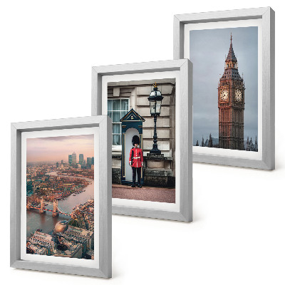 Juego de 3 cuadros decorativos Vistas de Londres con el puente y el Big Ben.