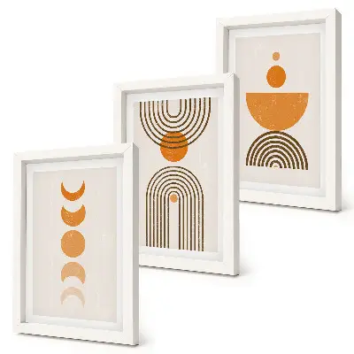 Juego de 3 cuadros decorativos con diseño minimalista bohemio