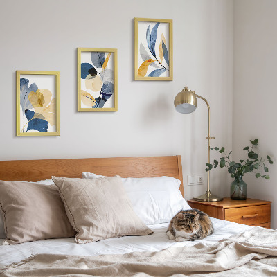 Juego de 3 cuadros decorativos Motivos vegetales en estilo acuarela.
