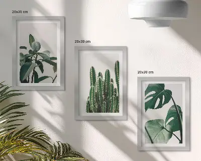 Juego de 3 cuadros decorativos con diseño de hojas estéticas de plantas tropicales de interior
