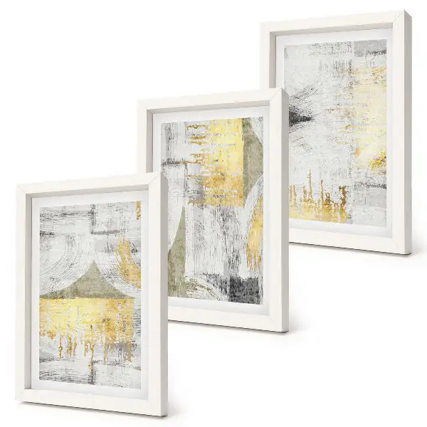 Juego de 3 cuadros decorativos con patrones de pintura abstractos minimalistas y modernos