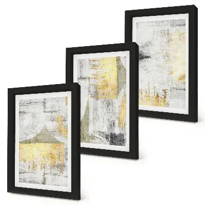 Juego de 3 cuadros decorativos con patrones de pintura abstractos minimalistas y modernos