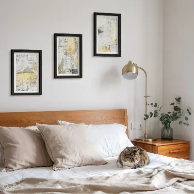 Juego de 3 cuadros decorativos con patrones de pintura abstractos minimalistas y modernos