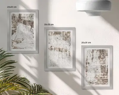 Juego de 3 cuadros decorativos con diseños abstractos en tonos blancos y marrones