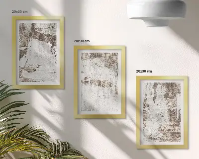Juego de 3 cuadros decorativos con diseños abstractos en tonos blancos y marrones