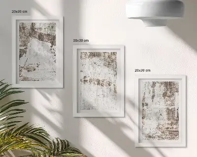 Juego de 3 cuadros decorativos con diseños abstractos en tonos blancos y marrones