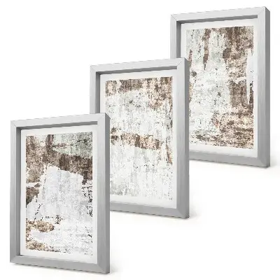 Juego de 3 cuadros decorativos con diseños abstractos en tonos blancos y marrones