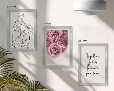 Ramos de rosas con inscripciones familiares tríptico enmarcado