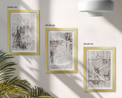 Juego de 3 cuadros decorativos Patrones de vetas de madera en tonos grises y blancos.