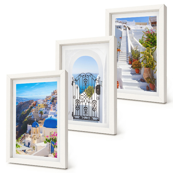 Tríptico enmarcado Vistas de Santorini Arquitectura griega de Oia