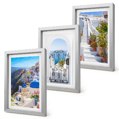 Tríptico enmarcado Vistas de Santorini Arquitectura griega de Oia