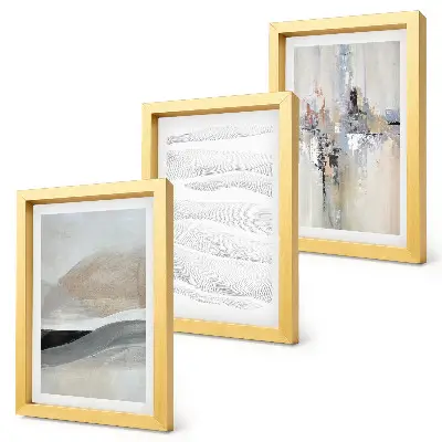 Juego de 3 cuadros decorativos con diseños abstractos en tonos tierra neutros