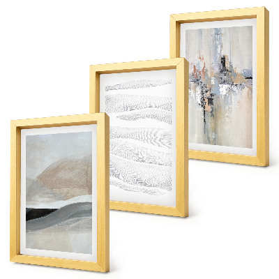 Juego de 3 cuadros decorativos Diseños abstractos en tonos tierra neutros.