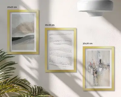 Juego de 3 cuadros decorativos con diseños abstractos en tonos tierra neutros
