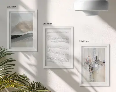Juego de 3 cuadros decorativos con diseños abstractos en tonos tierra neutros