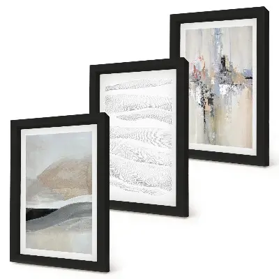 Juego de 3 cuadros decorativos con diseños abstractos en tonos tierra neutros