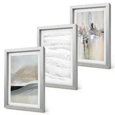 Juego de 3 cuadros decorativos con diseños abstractos en tonos tierra neutros