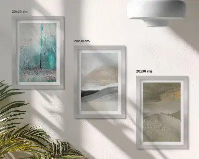 Juego de 3 cuadros decorativos con diseños abstractos minimalistas pintados
