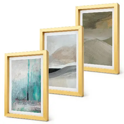 Juego de 3 cuadros decorativos con diseños abstractos minimalistas pintados