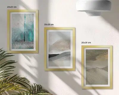 Juego de 3 cuadros decorativos con diseños abstractos minimalistas pintados