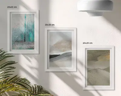 Juego de 3 cuadros decorativos con diseños abstractos minimalistas pintados