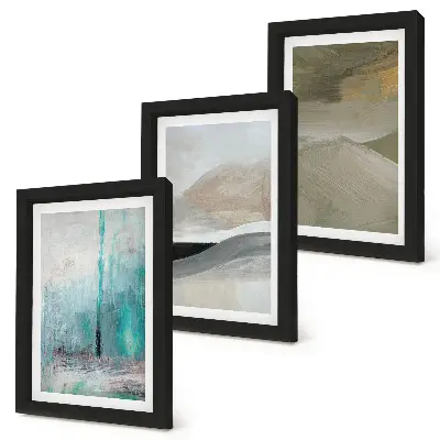 Juego de 3 cuadros decorativos con diseños abstractos minimalistas pintados