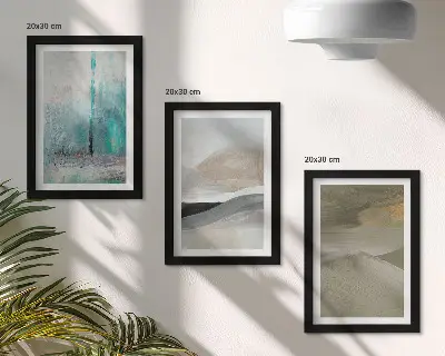 Juego de 3 cuadros decorativos con diseños abstractos minimalistas pintados