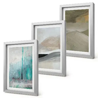 Juego de 3 cuadros decorativos con diseños abstractos minimalistas pintados