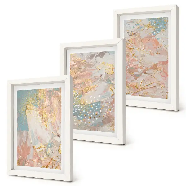 Juego de 3 cuadros decorativos con diseño de textura de patrones abstractos en colores pastel