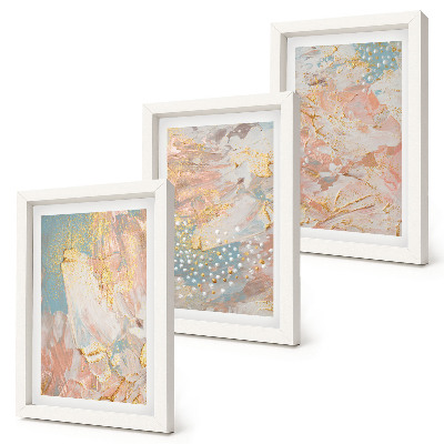 Juego de 3 cuadros decorativos Textura de patrones abstractos en colores pastel