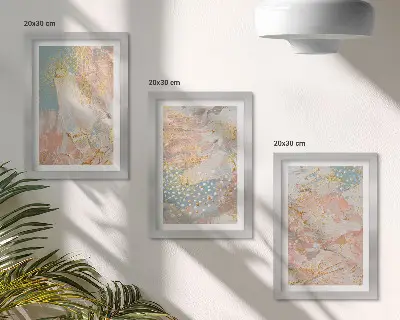 Juego de 3 cuadros decorativos con diseño de textura de patrones abstractos en colores pastel