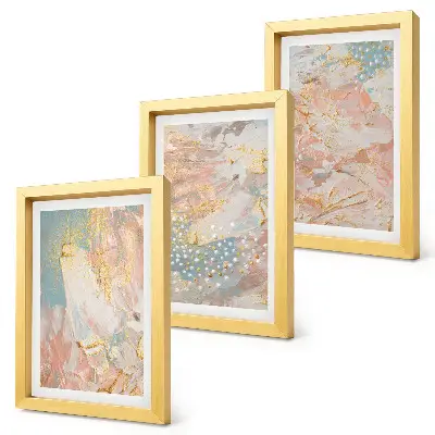 Juego de 3 cuadros decorativos con diseño de textura de patrones abstractos en colores pastel