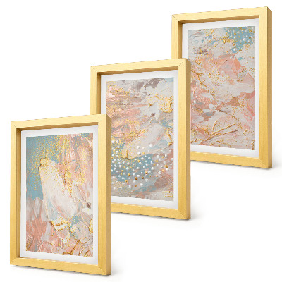Juego de 3 cuadros decorativos Textura de patrones abstractos en colores pastel