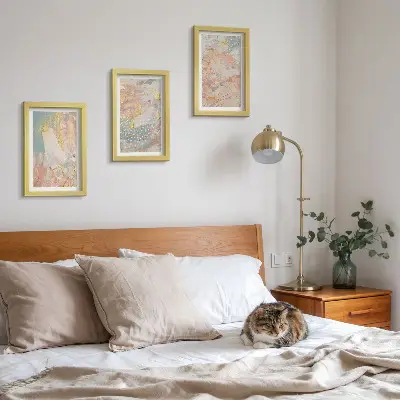 Juego de 3 cuadros decorativos con diseño de textura de patrones abstractos en colores pastel
