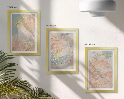 Juego de 3 cuadros decorativos con diseño de textura de patrones abstractos en colores pastel