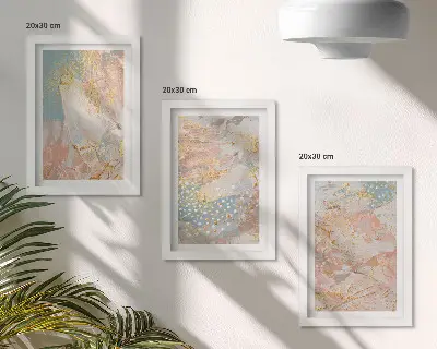 Juego de 3 cuadros decorativos con diseño de textura de patrones abstractos en colores pastel