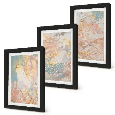 Juego de 3 cuadros decorativos con diseño de textura de patrones abstractos en colores pastel
