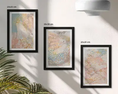 Juego de 3 cuadros decorativos con diseño de textura de patrones abstractos en colores pastel
