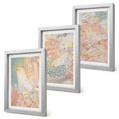 Juego de 3 cuadros decorativos con diseño de textura de patrones abstractos en colores pastel